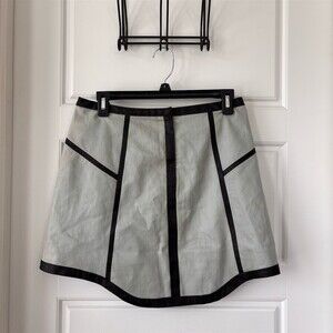 Barneys New York CO-OP Skirt Womens Size 6 Gray Black Mini Contrast Trim